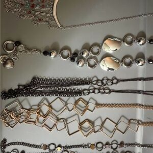 Paparazzi Mixed Metal 5 Ling Necklace Collection. NWT